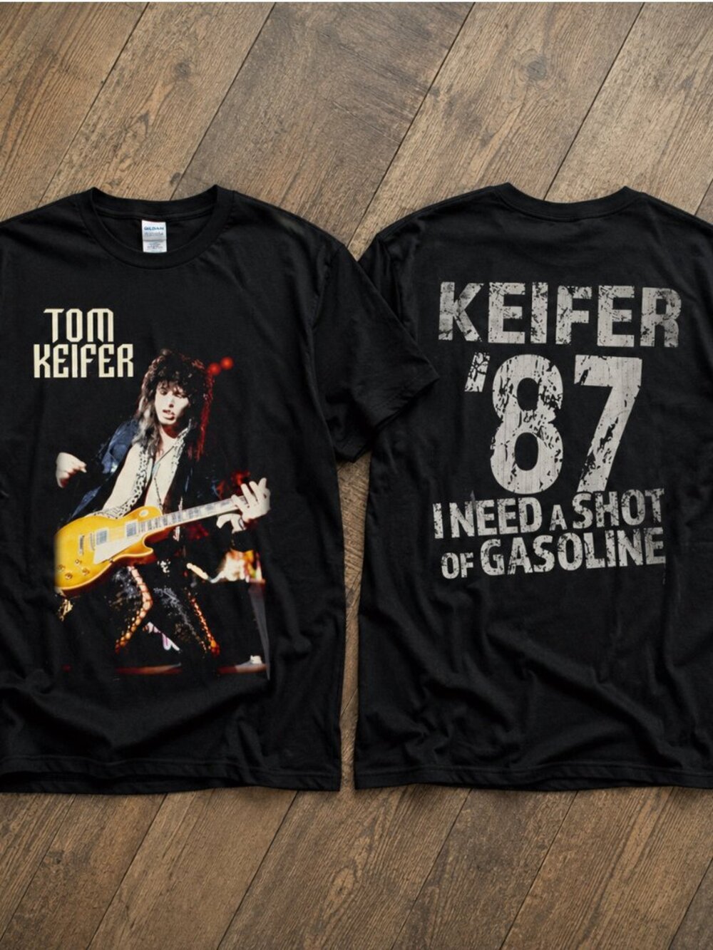 Tom Keifer 1987 I Need a Shot of Gasoline Double Sided Rock T-Shirt